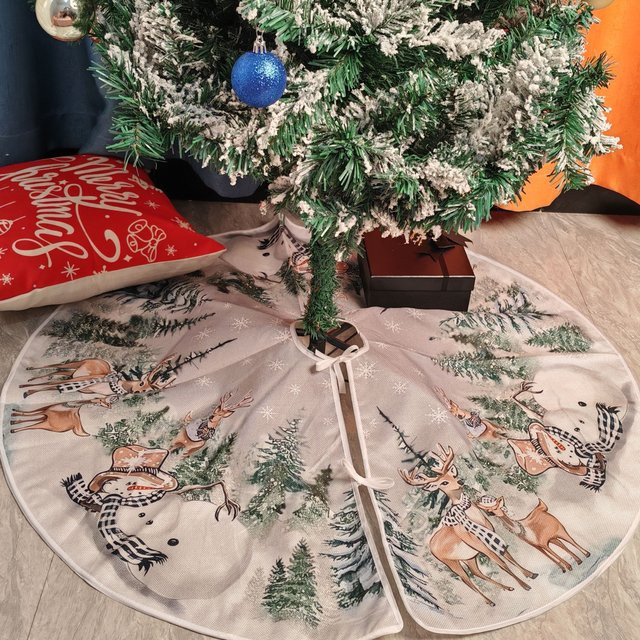 VIKAMA Schneemann Weihnachtsbaum-Kleid in Weiß als dekorative Heimdekoration - Bild 1