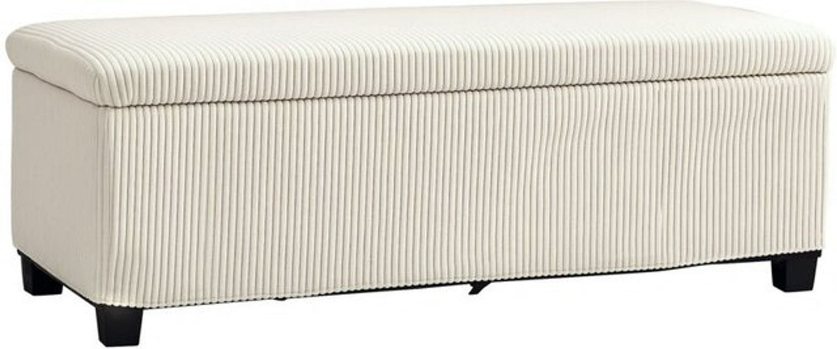 Homcom Sitzbank mit Stauraum in Weiß mit Cord-Optik und Stahlbeinen B/T/H: 112 x 42 x 40 cm - Bild 1