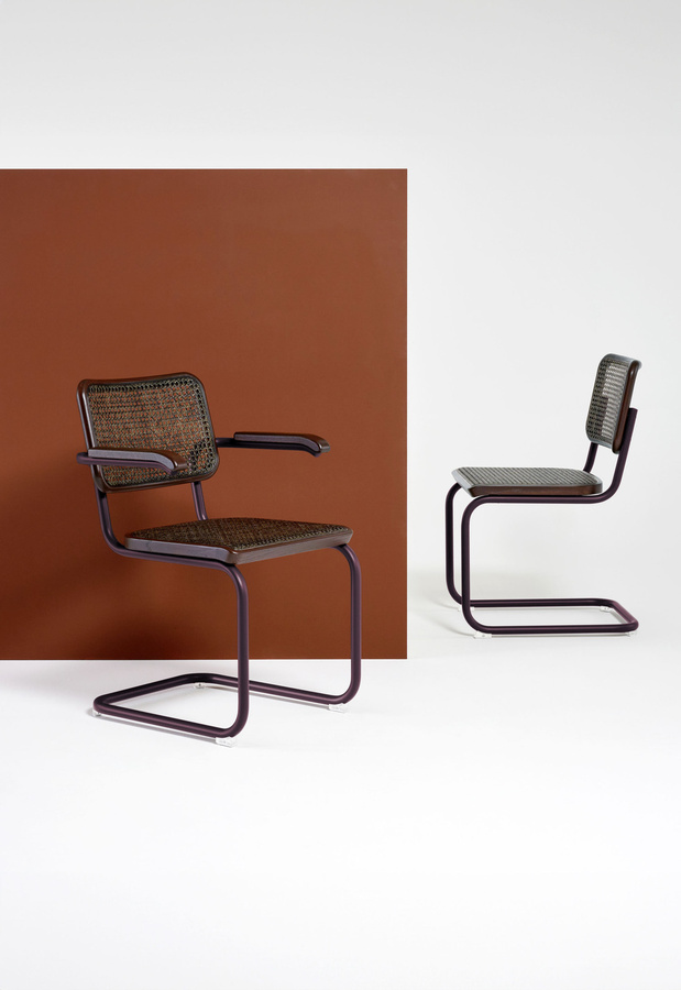 Thonet S 64 V Freischwinger mit Eichengestell in Dark Melange - Bild 3