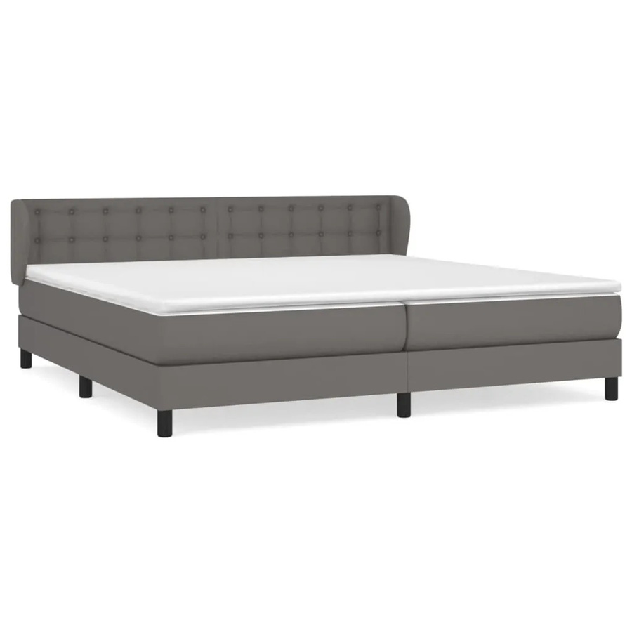 vidaXL Boxspringbett Hybrid mit Matratze und Taschenfederkern, Grau, B/T/H: 200 x 200 x 78 cm - Bild 2