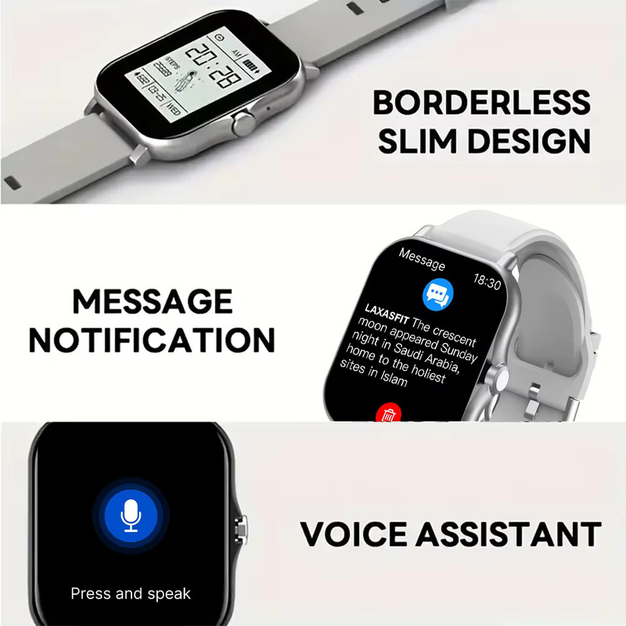 LAXASFIT Smartwatch, Schwarz, Milanaise, Bluetooth, Unisex - Bild 6