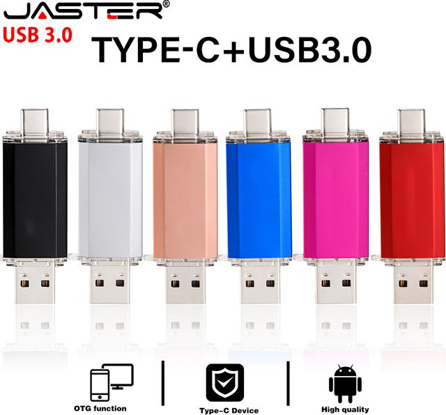 JASTER 2 in 1 USB-C OTG USB 3.0 Flash-Laufwerk in Schwarz - Bild 1