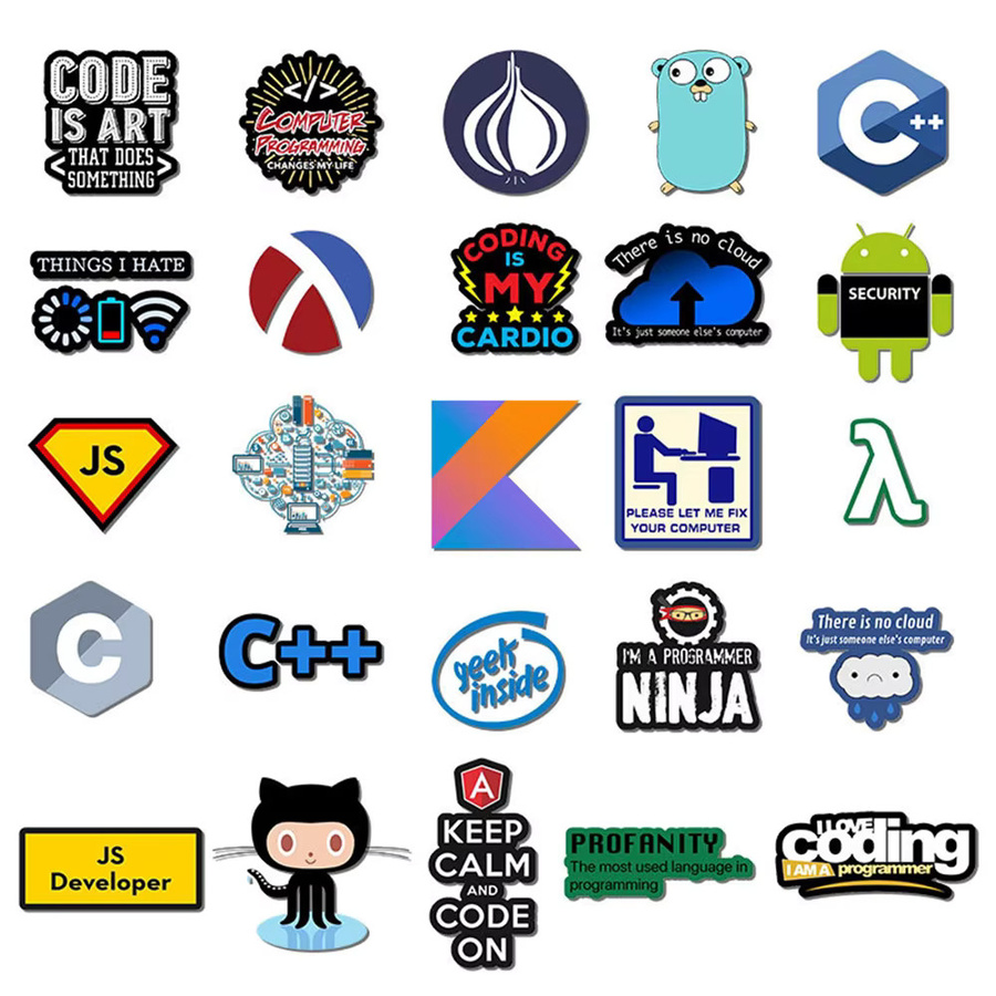 Rspctou Programmiersprachen-Software Internet-Aufkleber, Cartoon-Sticker - Bild 4