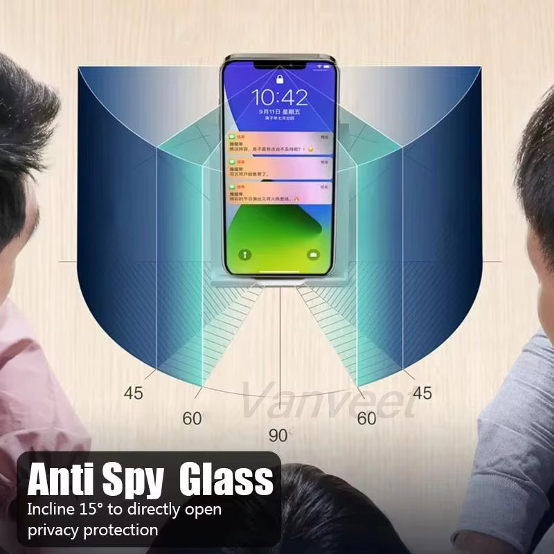 Datenschutz-Panzerglas für Xiaomi Redmi Note 13 Pro 5G, Redmi Note 12 5G, Redmi Note 11, Redmi Note 10 Pro, Redmi Note 9, Redmi Note 8T, 9, 12, 14, 4G als Displayschutzfolie mit vollständiger Abdeckung - Bild 5