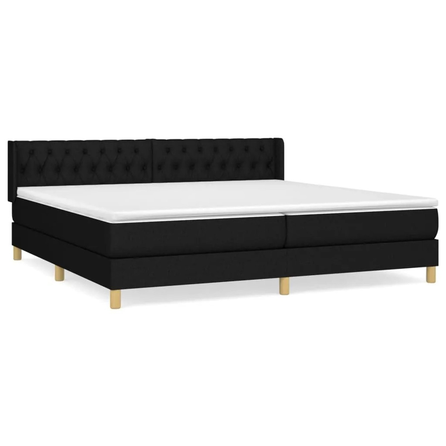vidaXL Boxspringbett Hybrid mit Matratze und Taschenfederkern, Schwarz, B/T: 203 x 203 cm, Höhe: 78 cm - Bild 2