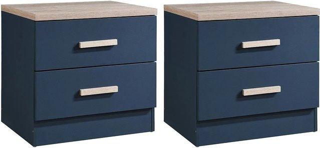 Nachttisch Skaido von Vente-unique in Blau und Naturfarben Hell mit einer Breite von 50 cm - Bild 1