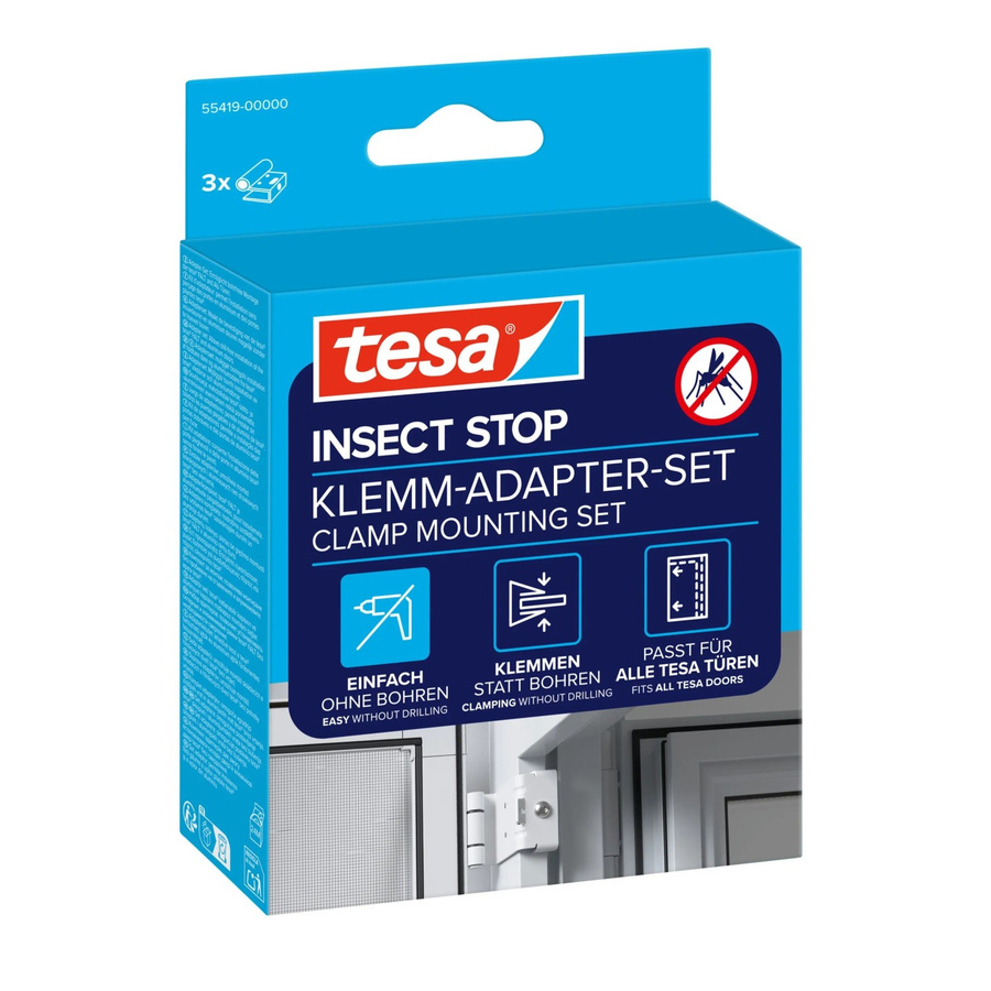 tesa Insect Stop Klemm-Adapter-Set für Türen und Fenster, 3-teilig, weiß - Bild 3