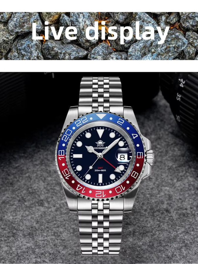 ADDIESDIVE Herrenuhr, Quarz, Edelstahl, Schwarz, 20 ATM - Bild 5
