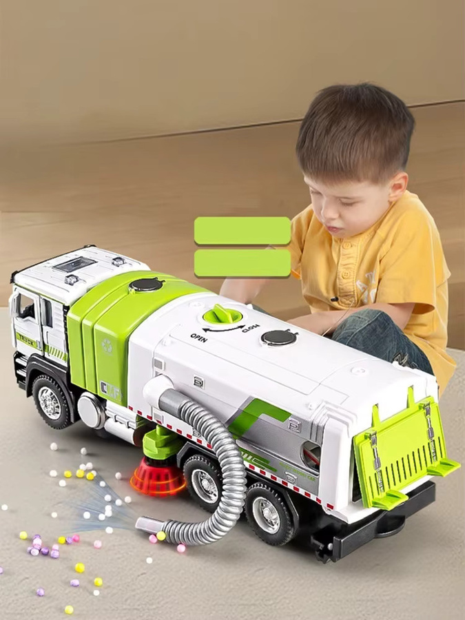 MAKEDA Diecast Modell Kehrmaschine 1:50 Elektrischer Hygiene-Lkw in Grün mit Licht und Sound - Bild 7