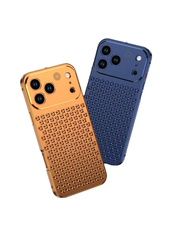 VYOPBC Aromatherapie Handyhülle aus Aluminiumlegierung mit Wärmeableitungs-Mesh für iPhone 17 Pro Max 16 15 14 13 12 Pro Max in Silber - Bild 5
