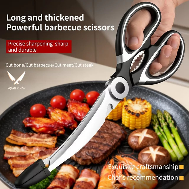 PLYS Mehrzweck-Grillschere in Schwarz zum Schneiden von Fleisch, Knochen und Steaks - Bild 1