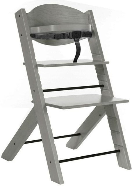 Treppy Hochstuhl für Kinder in Grau, modern mit 3-Punkt-Gurt und mattem Finish - Bild 1