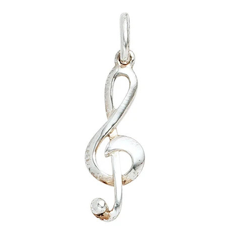 Colfem Anhänger Notenschlüssel, 925 Sterling Silber, rhodiniert, Unisex - Bild 1