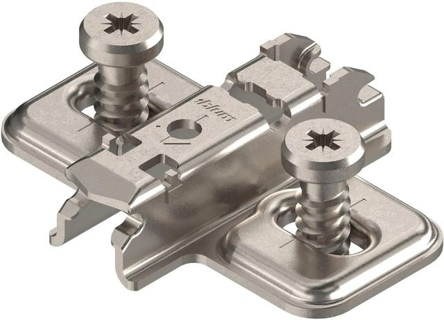 Blum Kreuzmontageplatte Clip Langloch aus Stahl in Nickeloptik mit 3 mm Distanz - Bild 1