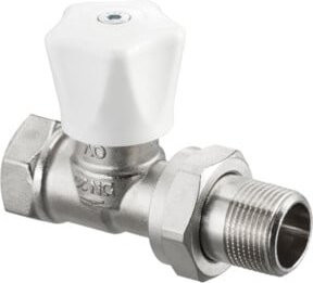 Oventrop Handregulierventil Baureihe HRV 3/4" DG, verkürzt, Messing vernickelt, Farbe: Silber - Bild 1