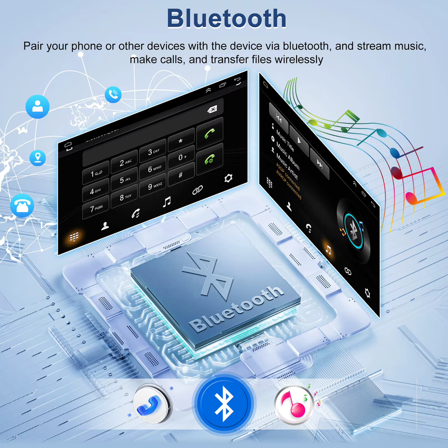 Android 14 Multimedia-Radio mit GPS-Navigation und Rückfahrkamera für Fiat Panda 2003-2011, 7 Zoll Display, 4+64GB, Carplay und Android Auto, Schwarz - Bild 6