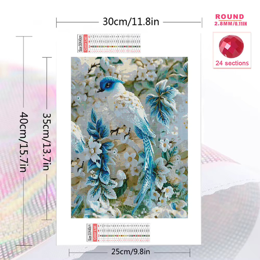 Momoart DIY Diamant Mosaik Set mit Vogel und Tier Mustern für Erwachsene und Anfänger, Mehrfarbig, B/H: 30 x 20 cm - Bild 2