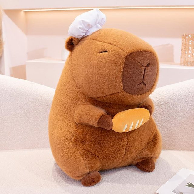 BC Pet Supplies Capybara Koch Brot Plüschtier, 28cm, Braun - Bild 1