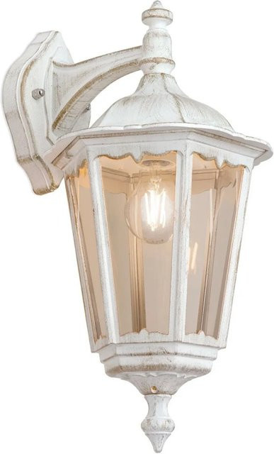 Orion Leuchten Außen Wandleuchte aus Siluminguss in Weiß-Gold, Abwärtsstrahler, E27, 100W, dimmbar, IP43 - Bild 1