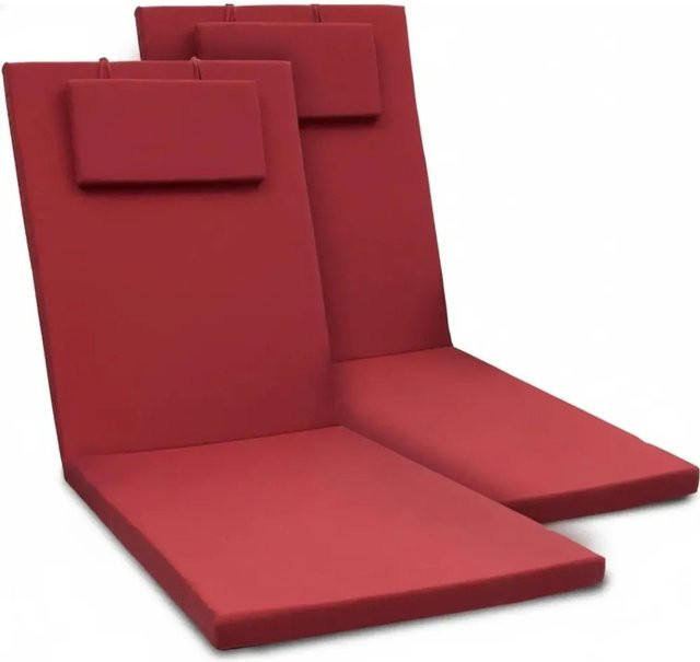 Beautissu 2er Set Gartenliege Auflage Loft RL in Rot, B: 200 cm, B: 60 cm, H: 5 cm - Bild 1