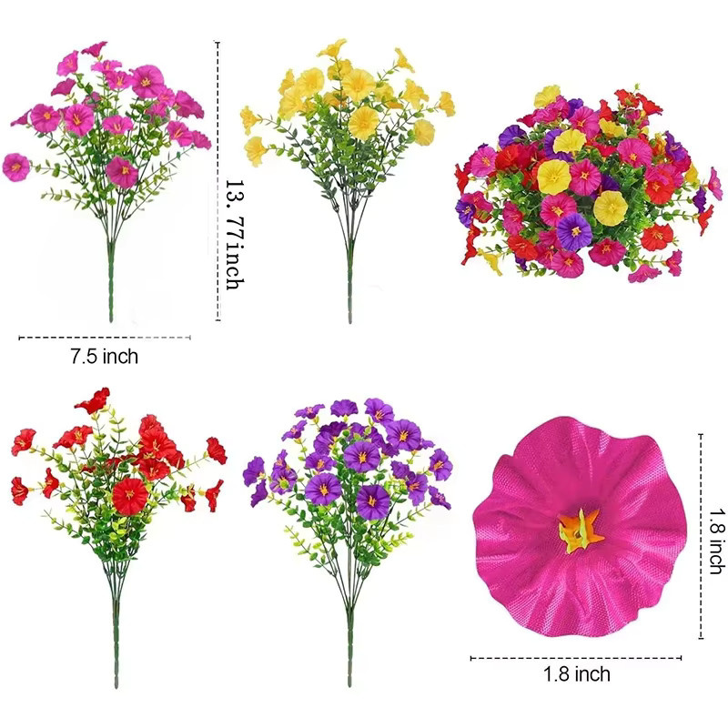BloomEver künstliche Eukalyptus-Pflanzen aus Seide, UV-beständig, Gelb und Multicolor, für die Außendekoration im Garten oder Sommerhaus - Bild 1