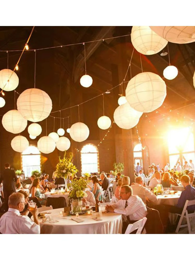 Merylover Chinesische Papierlaterne als dekorativer Lampion für Hochzeit, Geburtstag und Party in Gold, Silber oder Weiß - Bild 5