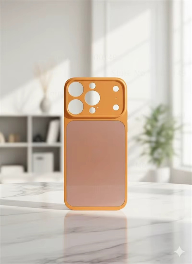 OLPAY Metall-Rückplatte und Displayschutzfolie Konverter-Set für iPhone 16 15 14 13 Pro Max und 16 Pro in Silber und Orange - Bild 2
