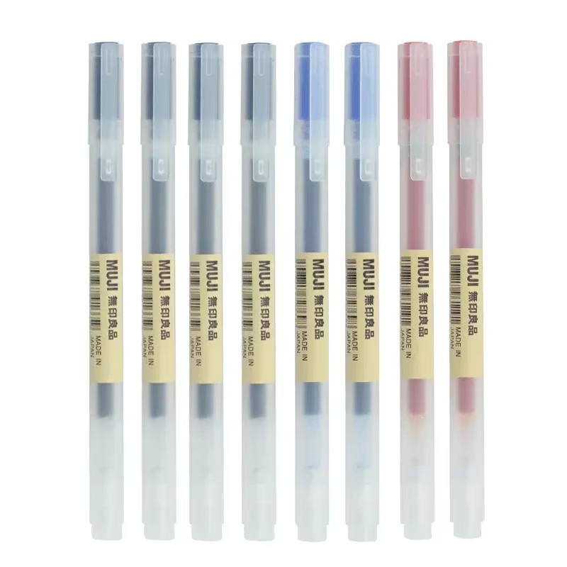 MUJI Gel-Stifte Set in Schwarz, Rot und Blau mit 0,38 mm und 0,5 mm Stiftdicke für Schule und Büro - Bild 2
