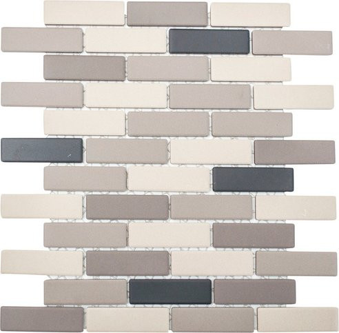 HuH Mosaik Mosaikfliese Architecture aus Keramik in Beige und Grau, Wandbelag und Bodenbelag, B/H: 29 x 26,1 cm - Bild 1