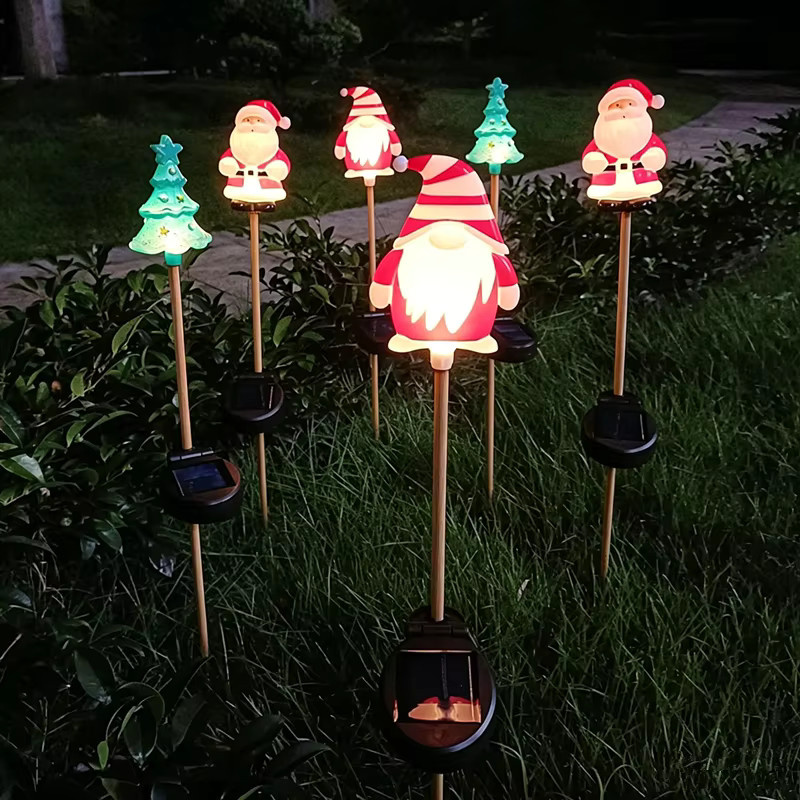 Wasserdichte Solar-Gartenleuchten mit LED und bunten Farben für Weihnachtsdekoration im Garten und auf Wegen - Bild 2