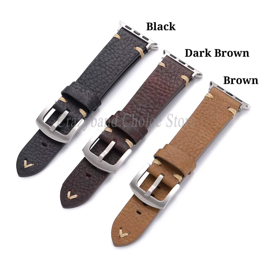 crazyband Uhrenarmband Rindsleder, Schwarz, Unisex - Bild 1