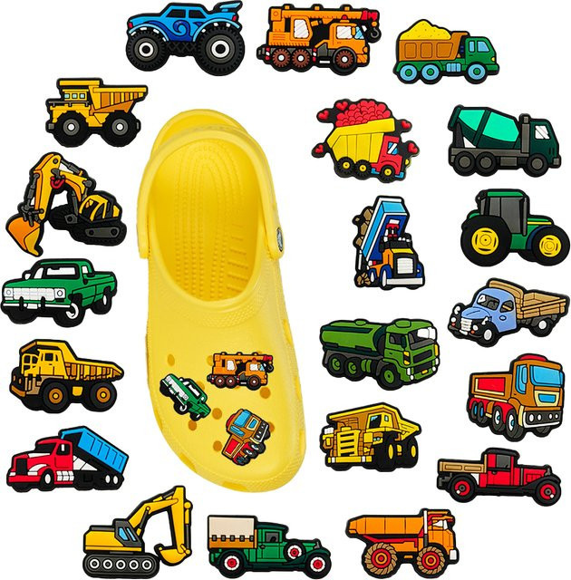 Potdemiel Schuhzubehör, Baufahrzeug-Serie, PVC, 20 Stück - Bild 1