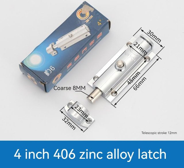 Yiran Furniture Automatischer Fenster- und Türriegel aus Aluminiumlegierung in Silber und Grau, 4 Zoll Sicherheitsschloss mit Feder-Bounce-Funktion - Bild 1