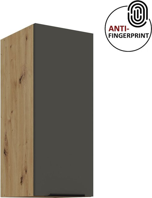 Küchen Hängeschrank ARIA in Graphite matt mit Einlegeböden, Breite: 30 cm, Höhe: 72 cm - Bild 1