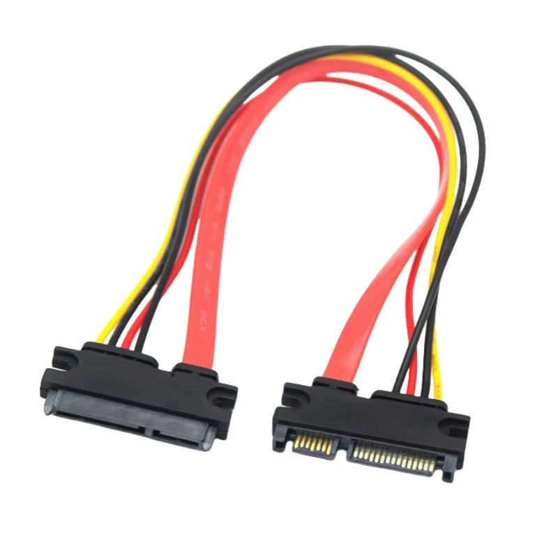 JCD SATA 22-Pin 7+15-Pin Stecker auf Buchse Verlängerungskabel für Festplatten Daten und Strom - Bild 4