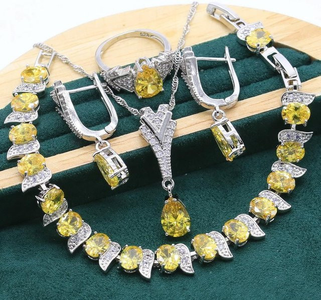 YIRAN Schmuckset, Kupfer, Silber, Zirkonia, Unisex - Bild 1