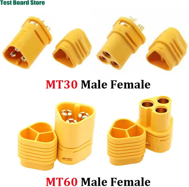 MT30 MT60 Stecker und Buchse mit Schutzabdeckung, 3,5mm 3-poliger T-Typ Anschluss, Gelb - Bild 1