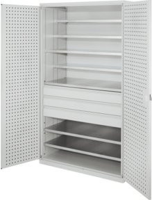 Kappes Grossraumschrank Leergehäuse aus Stahlblech in Grau mit Lochplatten an den Innentüren - Bild 1