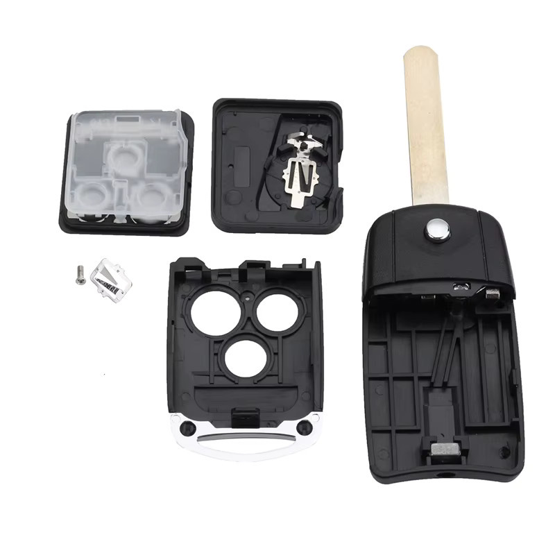 BEJIXIONG Upgrade Flip Schlüsselgehäuse für Honda Civic Accord Jazz CRV, 3 Tasten Fernbedienung Shell, Schwarz - Bild 3