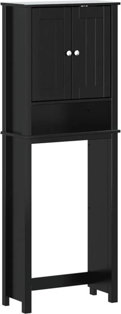 vidaXL Toilettenschrank BERG aus Massivholz in Schwarz, B/T/H: 60 x 27 x 164,5 cm - Bild 1
