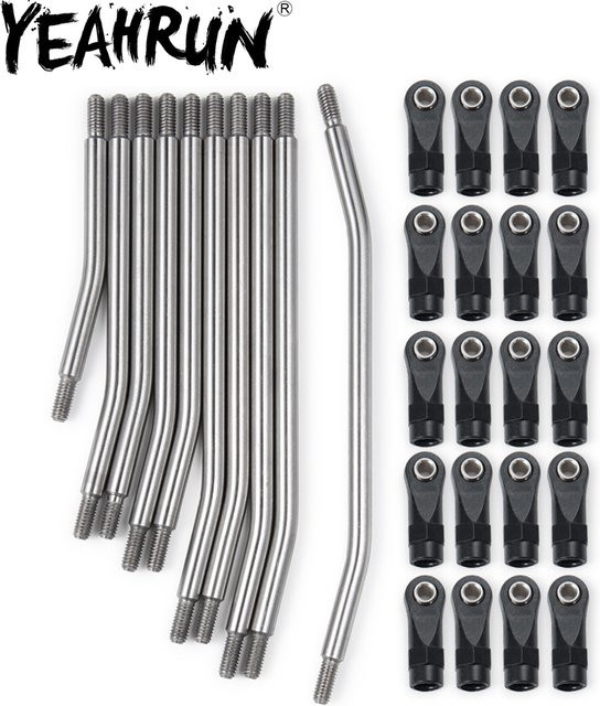 YEAHRUN Edelstahl-Lenkgestänge-Set für Axial SCX10 II, Zubehör, Metall - Bild 1