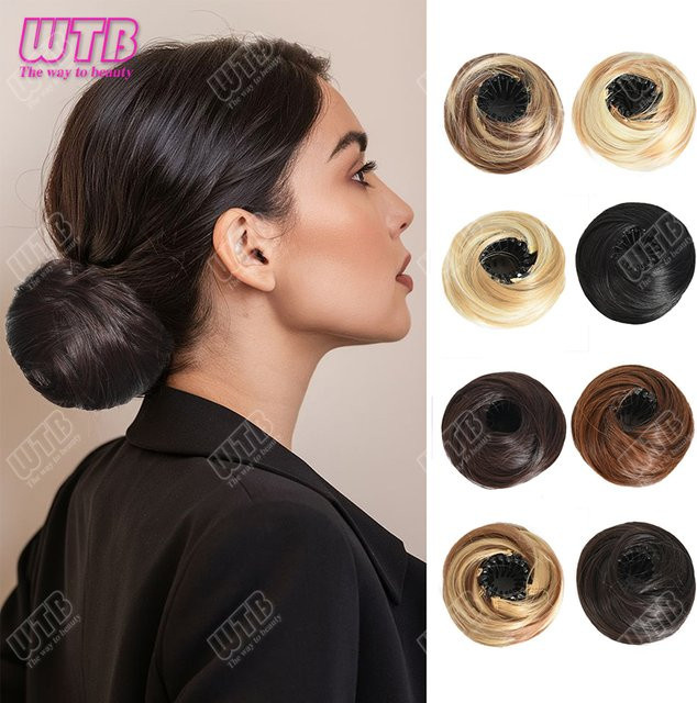 WTB Synthetische Messy Bun Haarteile, Gerade, Mini Haarspange - Bild 1