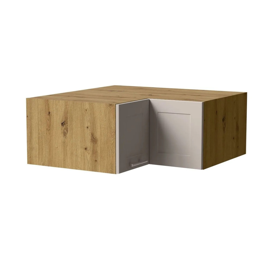 Feldmann-Wohnen Eckaufsatzschrank Oslo Küchenschrank in Eiche Artisan und Kaschmir Matt, B/T/H: 90 x 36 x 90 cm - Bild 2