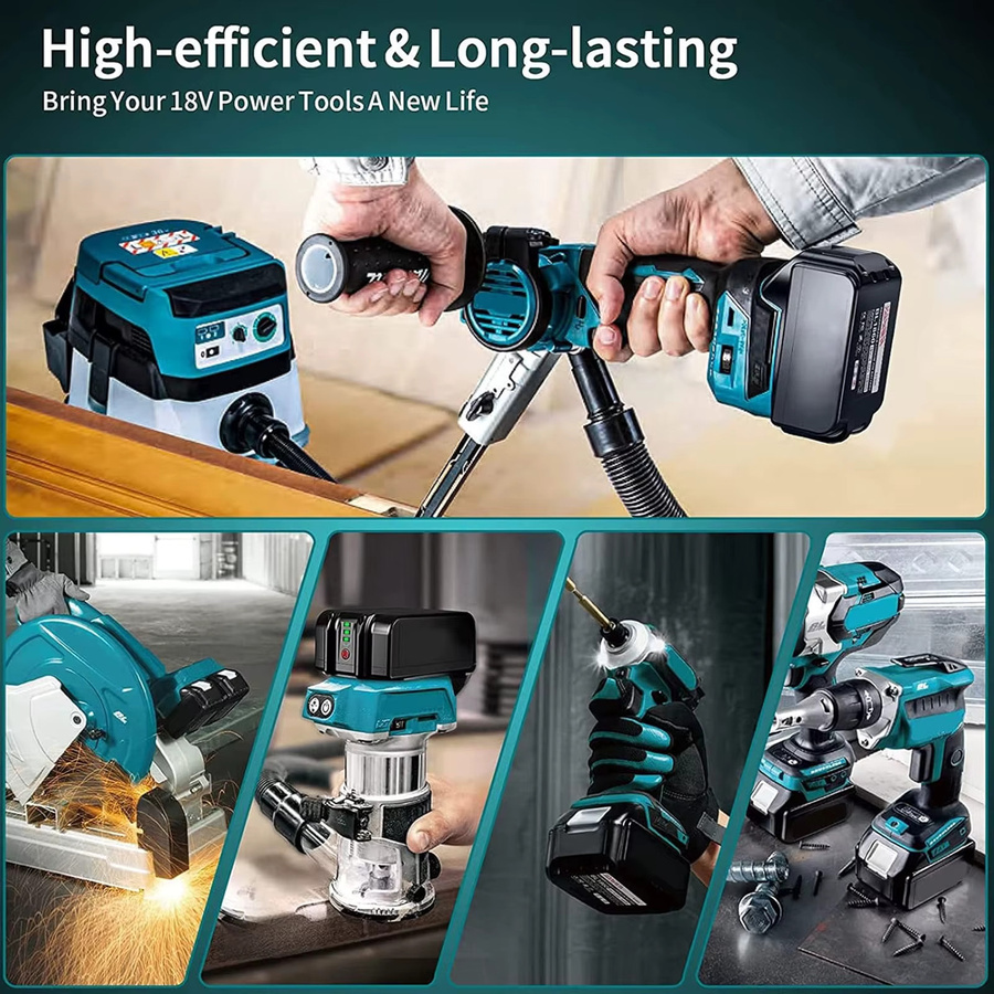 Makita Ersatzakku 18V 6000mAh in Schwarz für BL1830 BL1860 BL1850 BL1840B Werkzeuge inklusive Ladegerät - Bild 6
