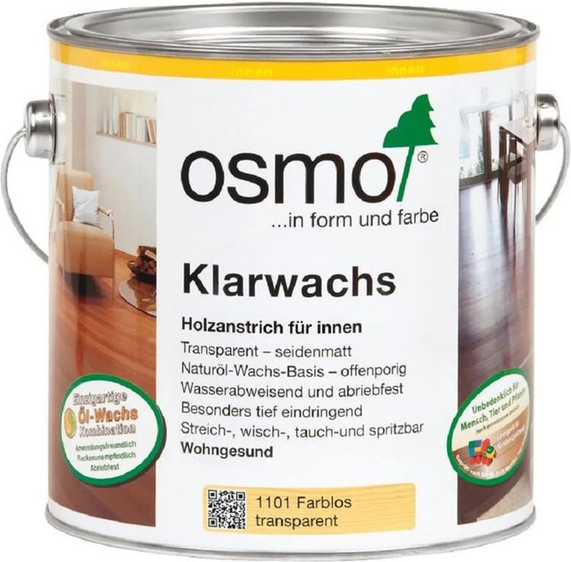 Osmo Öl-Wachs Klarwachs Farblos Satin-Matt 2,5 l - Bild 1