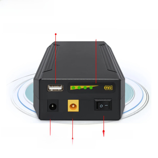 Lanzhd Lithium-Ionen-Akkupack 7S1P mit USB-Anschluss, Schwarz - Bild 1