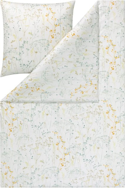Estella Bettwäsche Nadine aus Baumwoll-Jersey mit floralem Design in Weiß - Bild 1