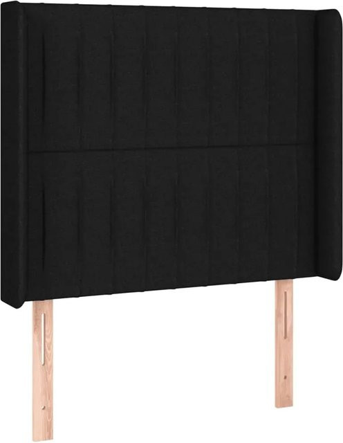 vidaXL LED Kopfteil Schwarz mit USB-Ladeport und integrierter Beleuchtung, Stoff, B: 83 cm, T: 16 cm, H: 118-128 cm - Bild 1
