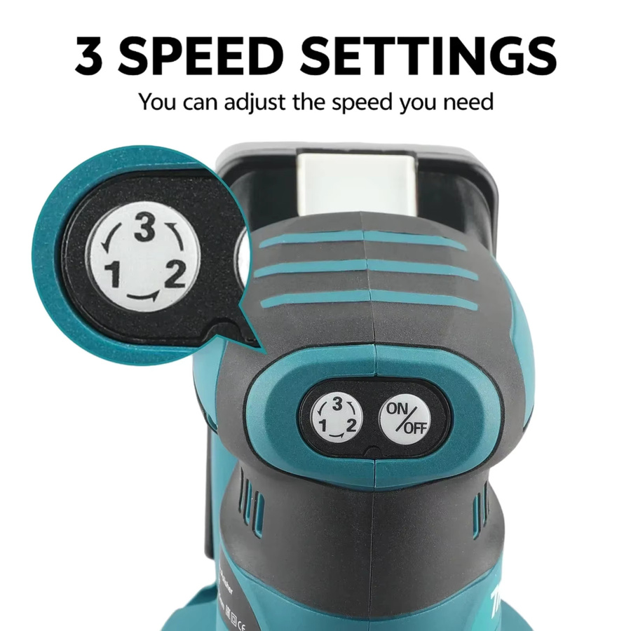 Makita Akku-Exzenterschleifer 125 mm für Holz und Metall zum Polieren und Schleifen - Bild 4
