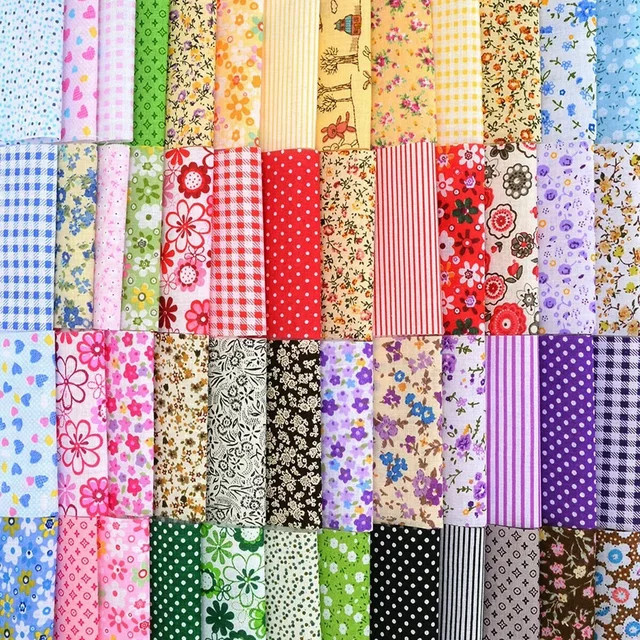 300 Stück Baumwoll Stoff Quadrate für DIY Patchwork und Quilten, Mehrfarbig, 10 x 10 cm - Bild 1